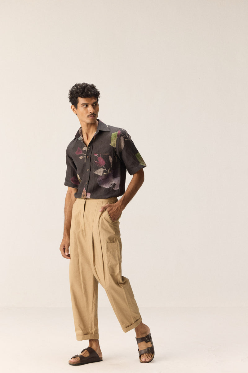 Dust Route Trousers oxford by Khara Kapas Men in beige for men in Singapore