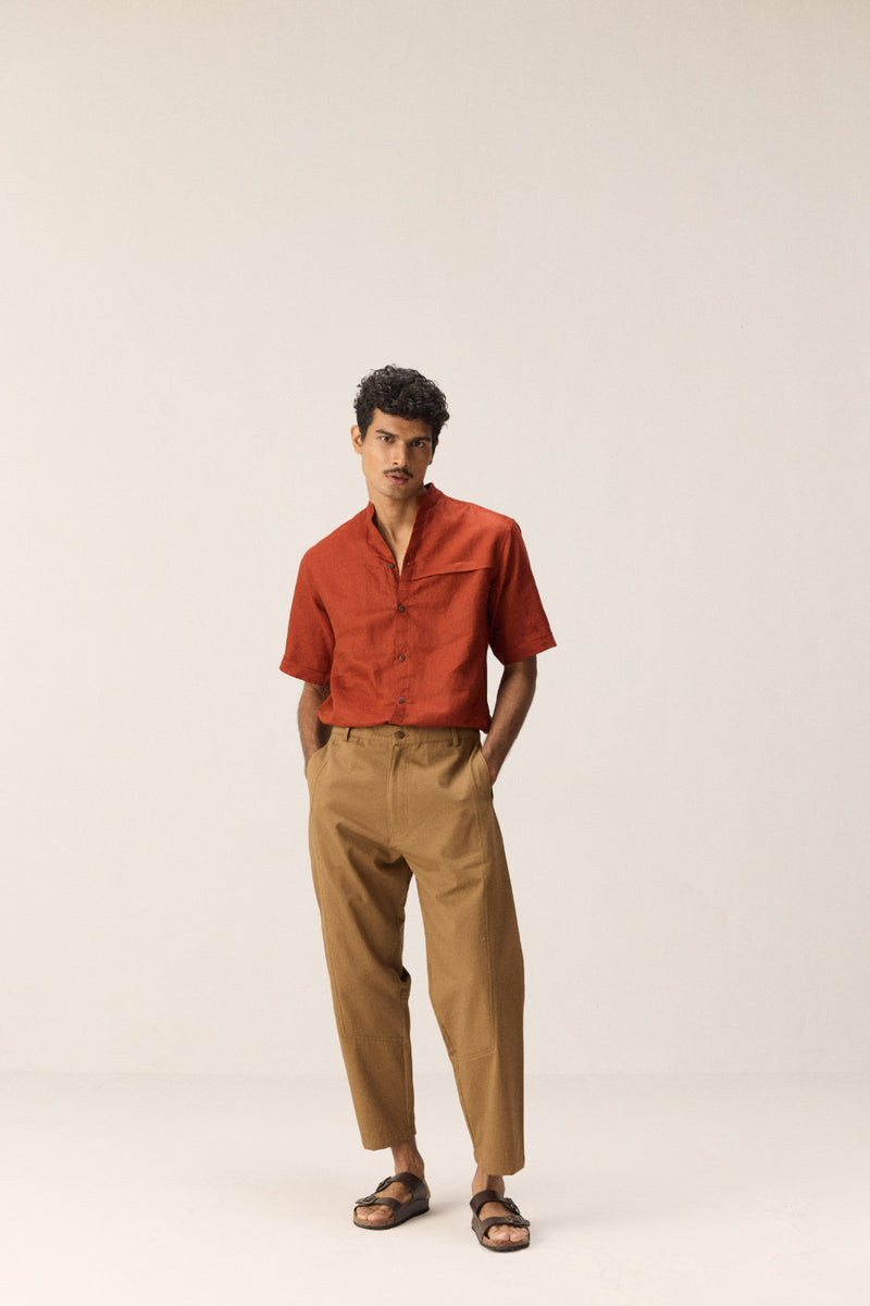 Cocoa Trace Trousers twill by Khara Kapas Men in brown for men in Singapore