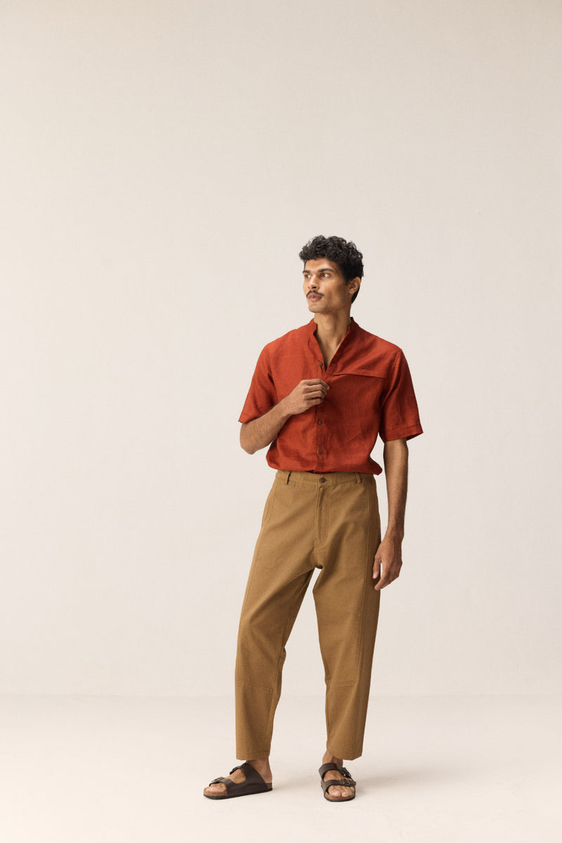 Cocoa Trace Trousers twill by Khara Kapas Men in brown for men in Singapore