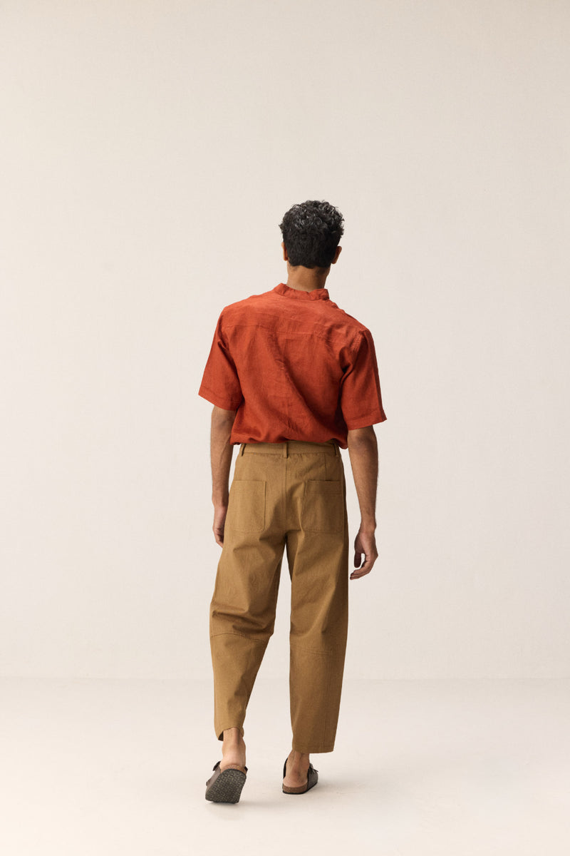 Cocoa Trace Trousers twill by Khara Kapas Men in brown for men in Singapore