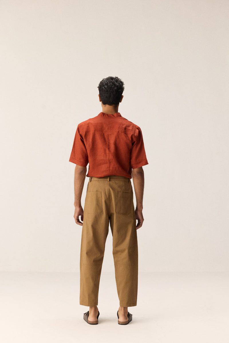 Cocoa Trace Trousers twill by Khara Kapas Men in brown for men in Singapore