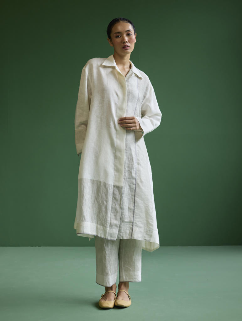 Ziza Metallic Linen Co-ord Set
 - Navy linen by Manan in navy color for women in Singapore