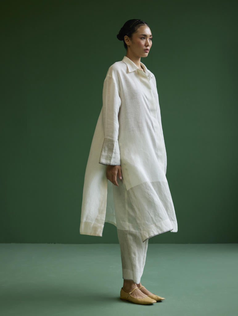 Ziza Metallic Linen Co-ord Set
 - Navy linen by Manan in navy color for women in Singapore