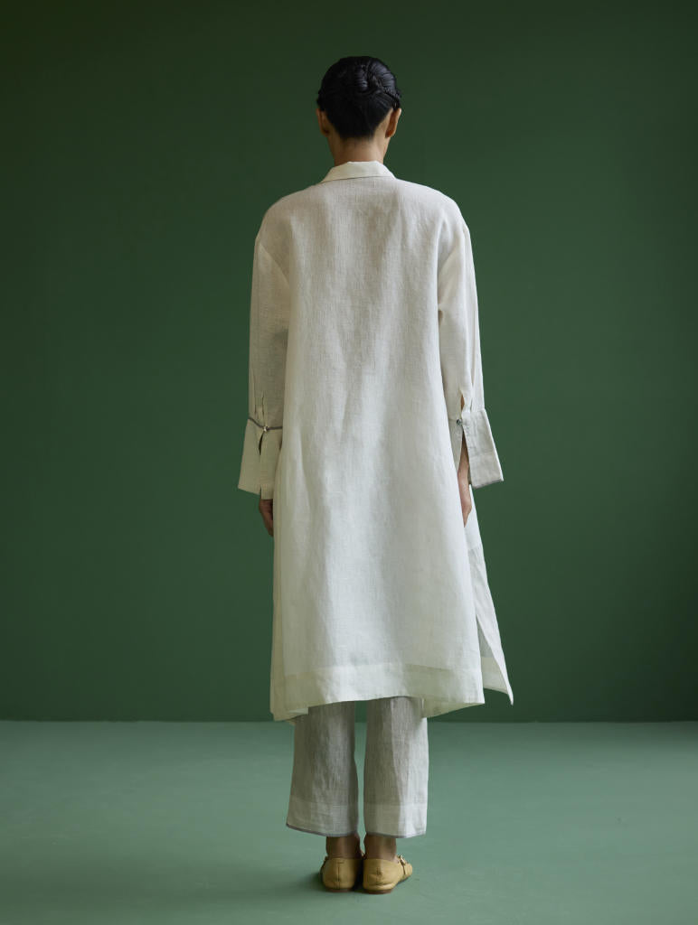 Ziza Metallic Linen Co-ord Set
 - Navy linen by Manan in navy color for women in Singapore