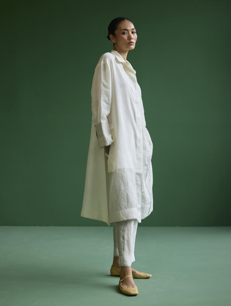 Ziza Metallic Linen Co-ord Set
 - Navy linen by Manan in navy color for women in Singapore