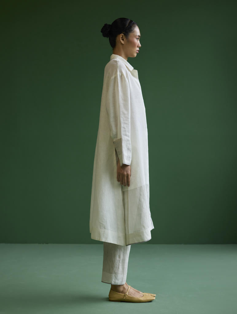 Ziza Metallic Linen Co-ord Set
 - Navy linen by Manan in navy color for women in Singapore