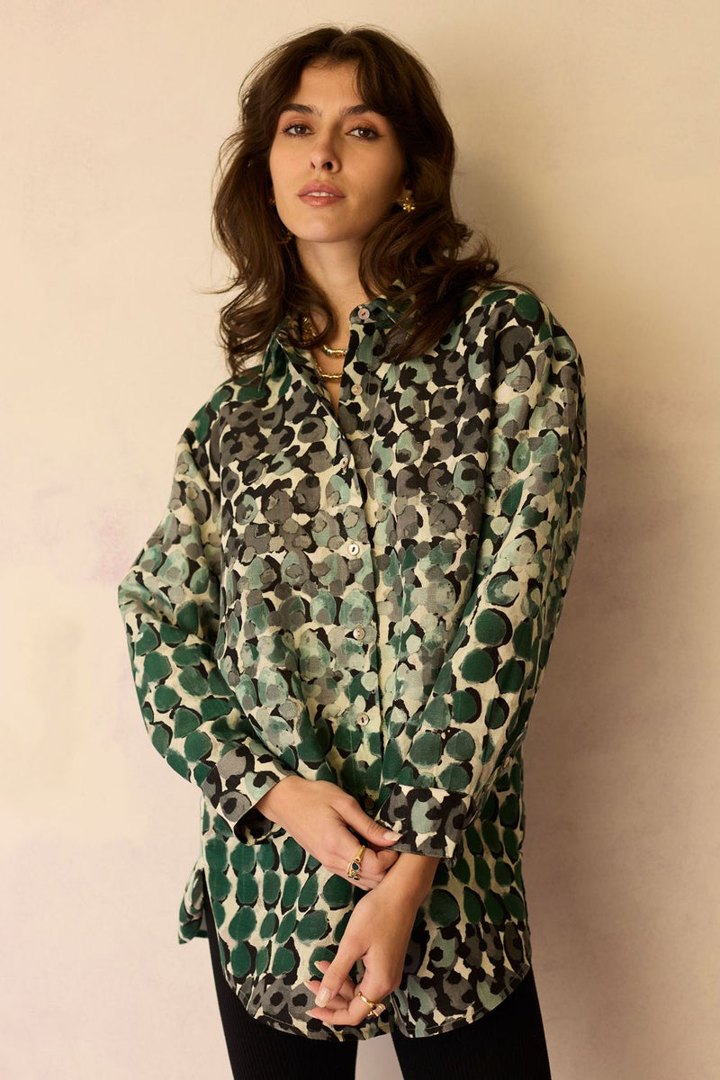 Abstract Moss Watercolour Shirt by World of SiSa for women in Singapore