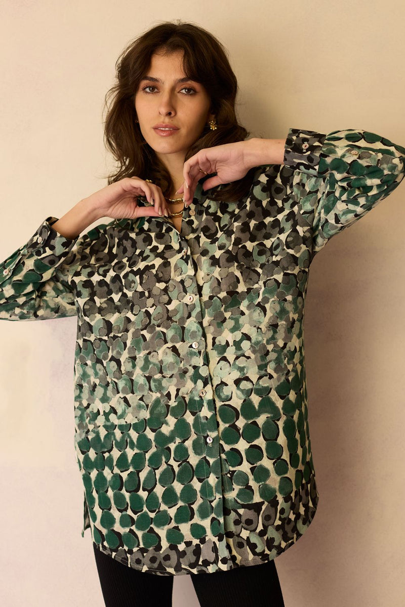 Abstract Moss Watercolour Shirt by World of SiSa for women in Singapore