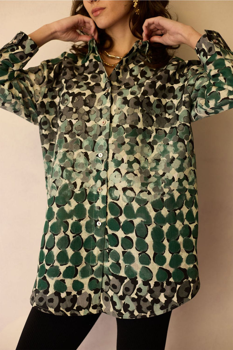 Abstract Moss Watercolour Shirt by World of SiSa for women in Singapore