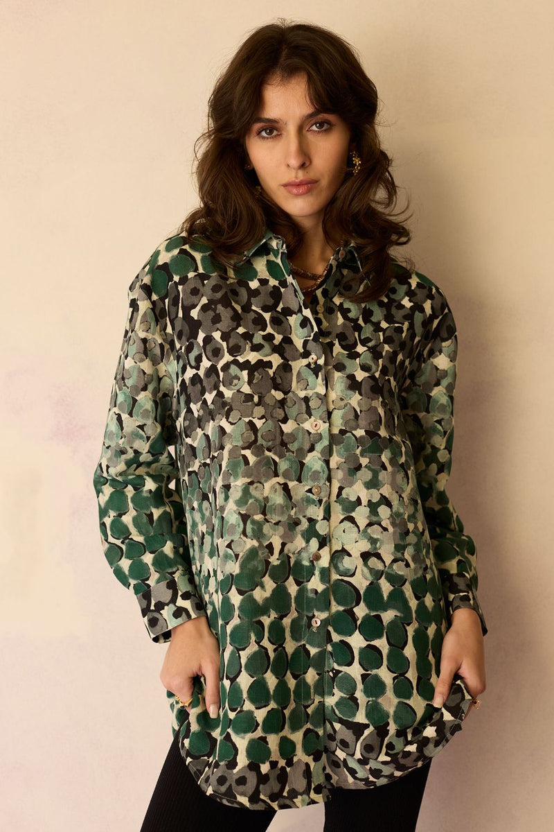 Abstract Moss Watercolour Shirt by World of SiSa for women in Singapore