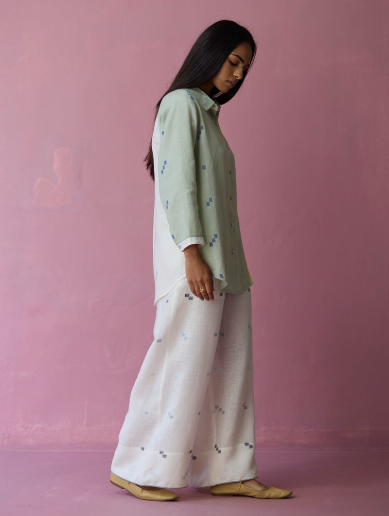 Sela Patchwork Jamdani Linen Co-ord Set all linen by Manan for women in Singapore