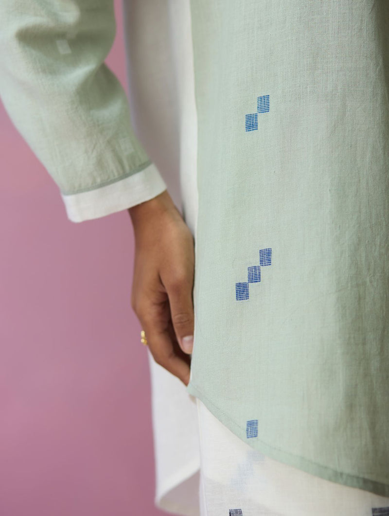 Sela Patchwork Jamdani Linen Co-ord Set all linen by Manan for women in Singapore