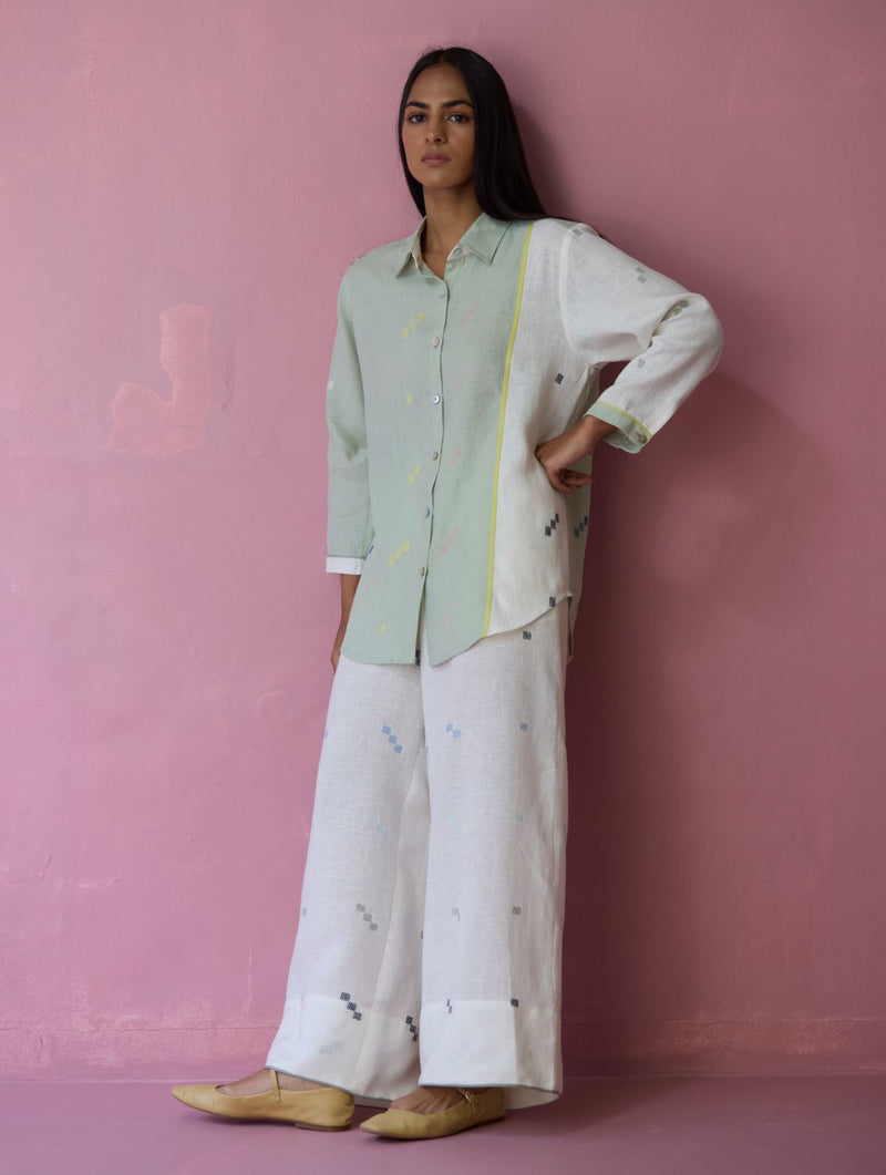 Sela Patchwork Jamdani Linen Co-ord Set all linen by Manan for women in Singapore