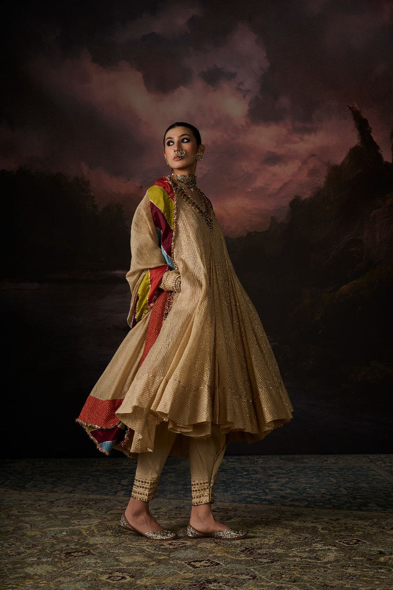KUNZ PANT 100% cotton by SWATTI KAPOOR in gold color for women in Singapore