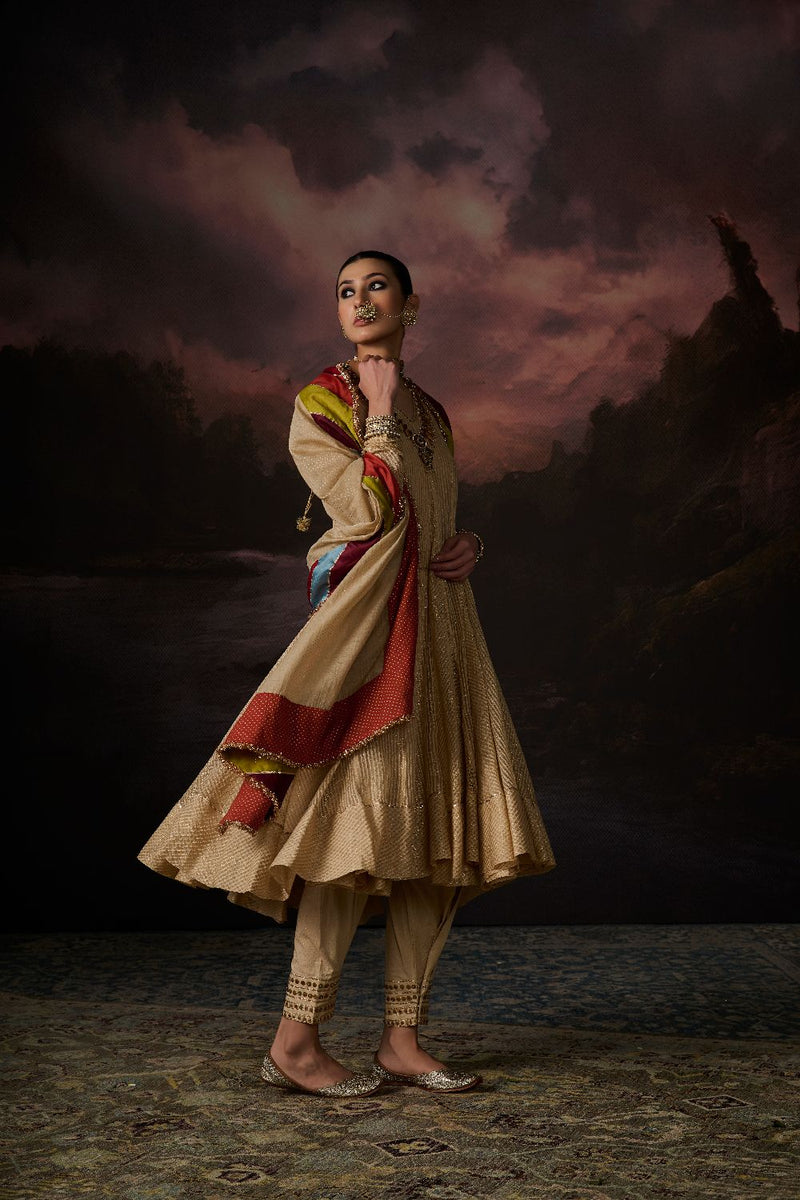 KUNZ PANT 100% cotton by SWATTI KAPOOR in gold color for women in Singapore