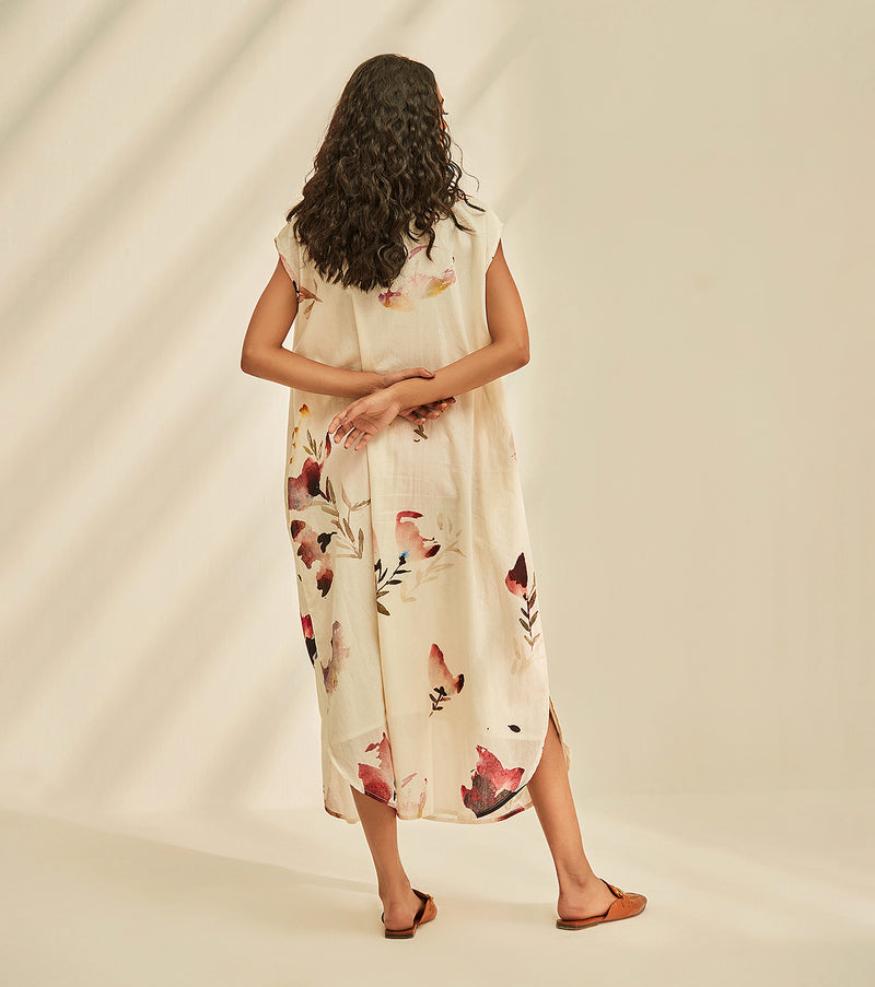Blossom Dress cotton by Khara Kapas in white for women in Singapore