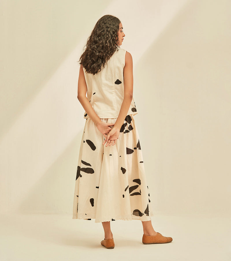 Dalmation Co-ord set cotton by Khara Kapas in white for women in Singapore