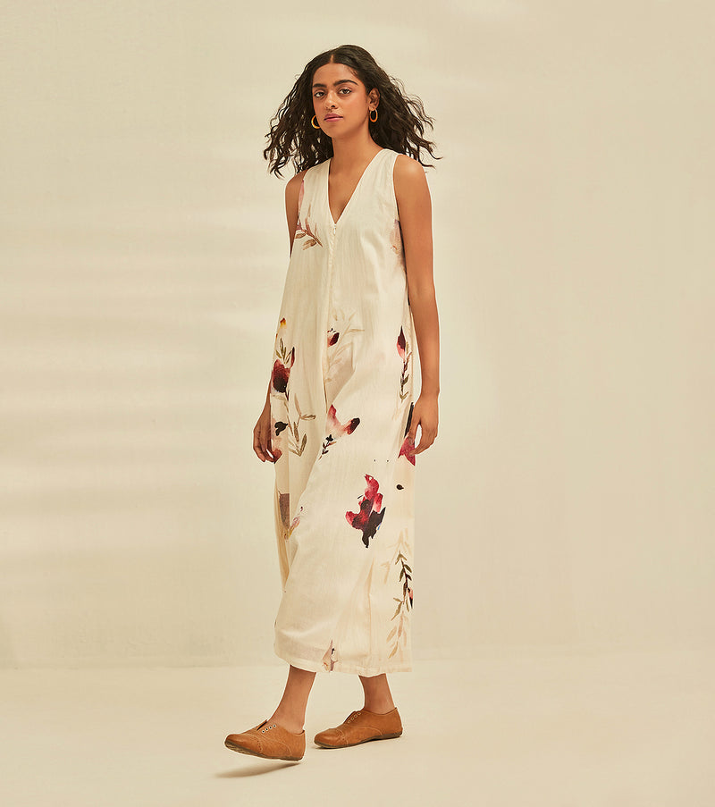 Teen Spirit Jumpsuit cotton by Khara Kapas in white for women in Singapore