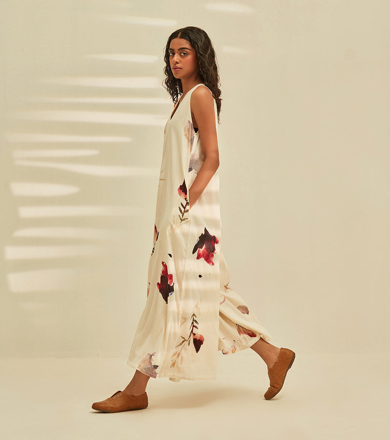 Teen Spirit Jumpsuit cotton by Khara Kapas in white for women in Singapore