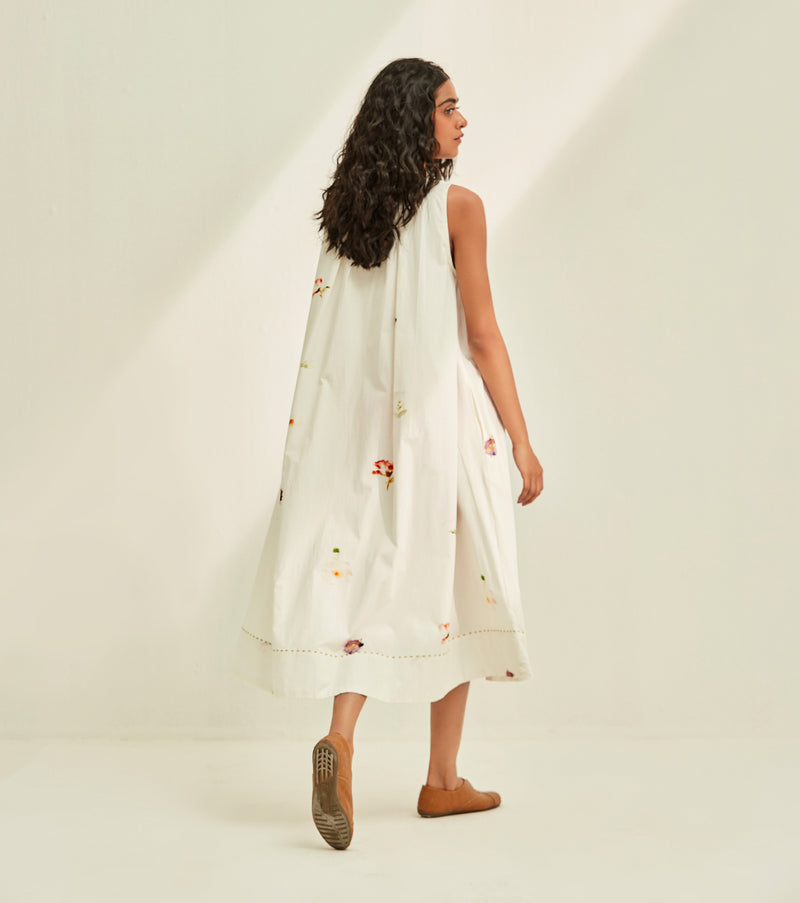 Love Lost Dress cotton by Khara Kapas in white for women in Singapore