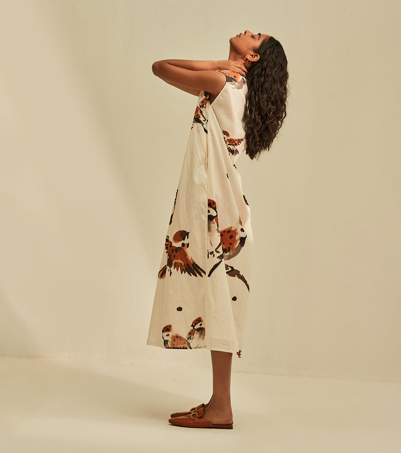 Summer's Secret Dress cotton by Khara Kapas in white for women in Singapore