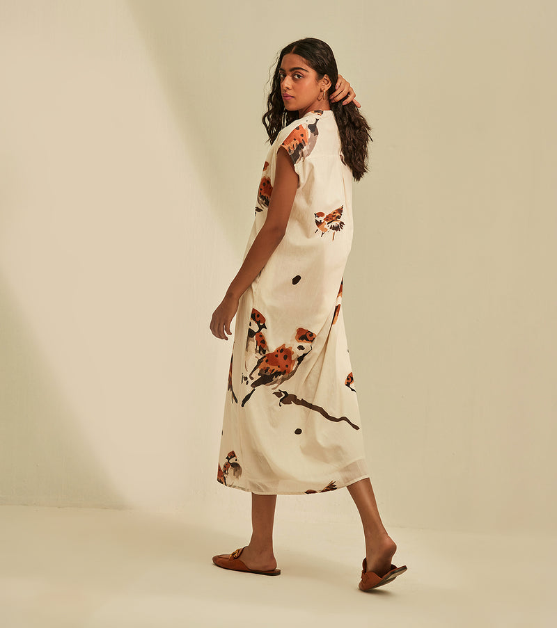Summer's Secret Dress cotton by Khara Kapas in white for women in Singapore