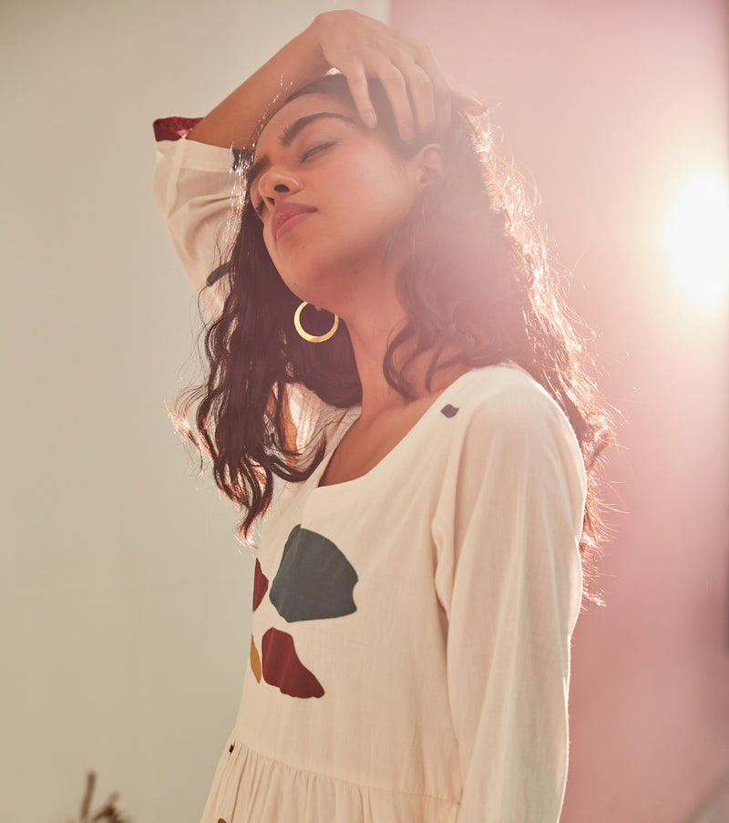 Timeless romance Dress cotton by Khara Kapas in white for women in Singapore