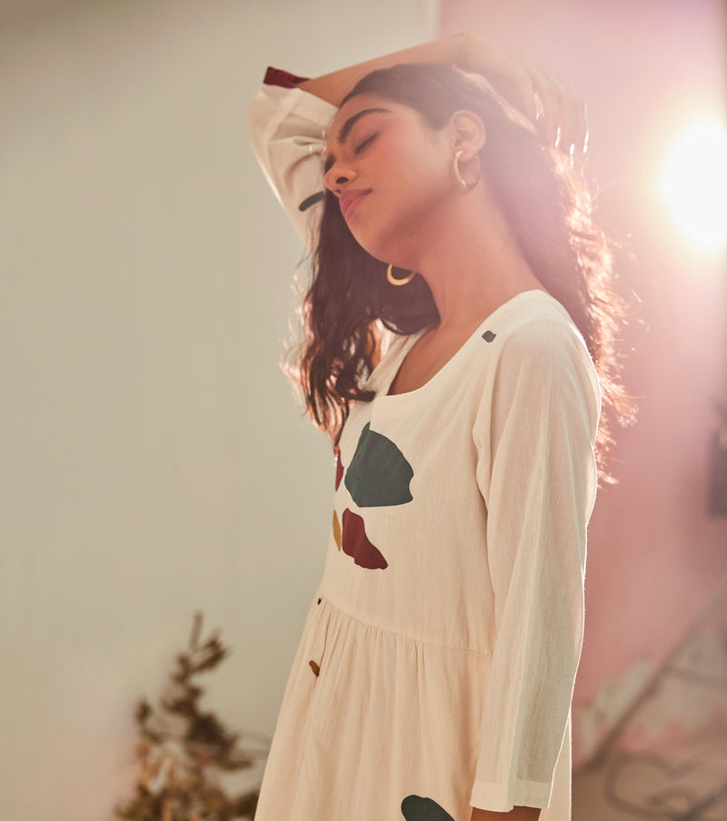 Timeless romance Dress cotton by Khara Kapas in white for women in Singapore