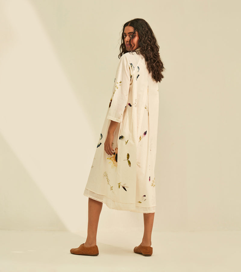 Silent Whispers Dress cotton by Khara Kapas in white for women in Singapore