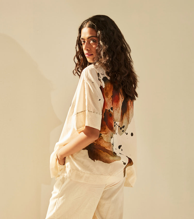 Myna Top cotton by Khara Kapas in white for women in Singapore