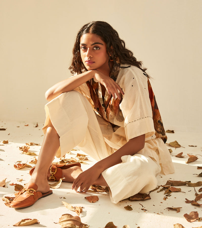 Myna Top cotton by Khara Kapas in white for women in Singapore