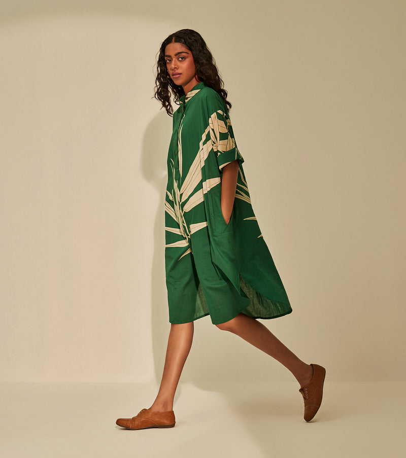 Green Oasis Dress cotton by Khara Kapas in green for women in Singapore