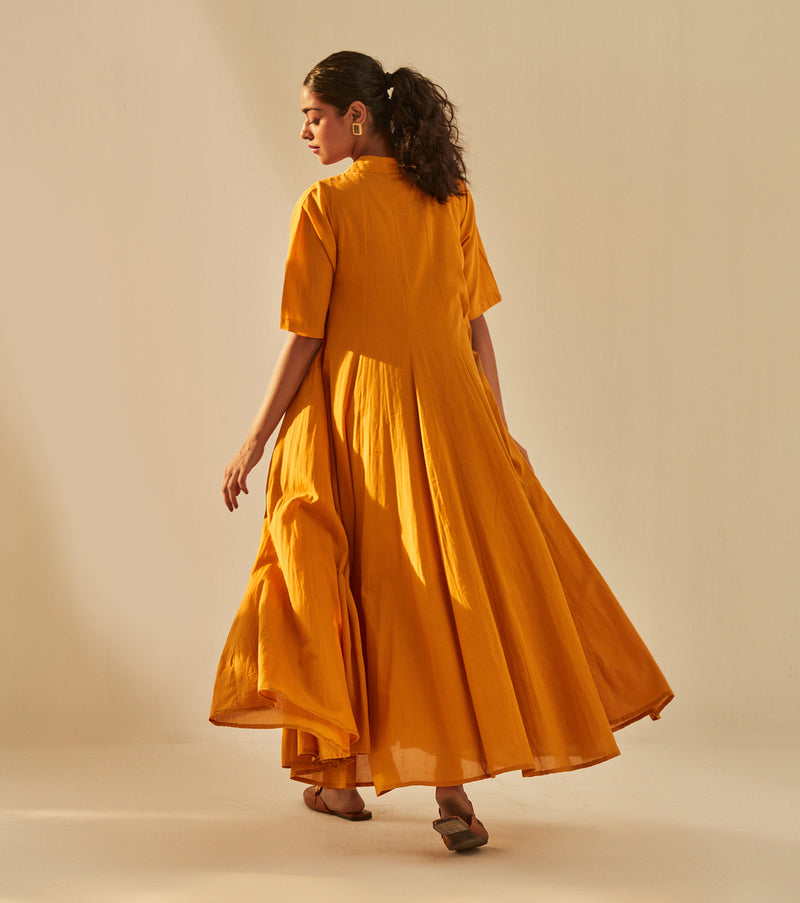Gold Rush Dress cotton by Khara Kapas in mustard for women in Singapore