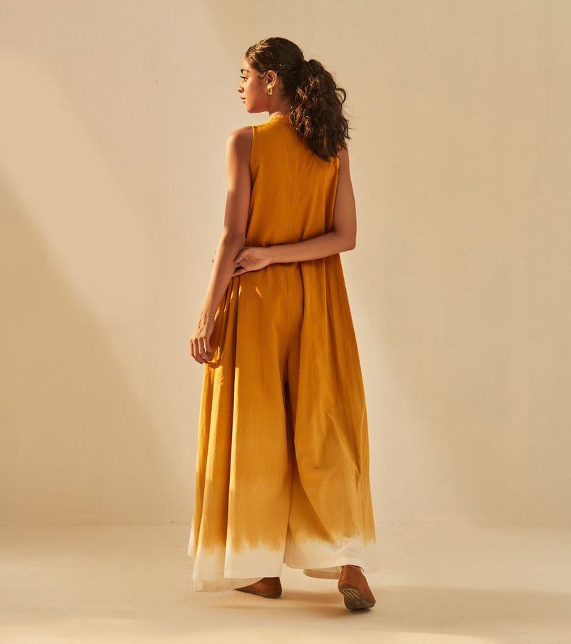 Golden sky Jumpsuit cotton by Khara Kapas in mustard for women in Singapore