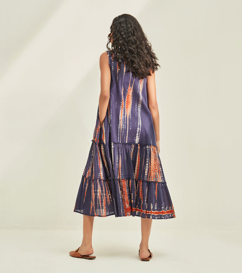 Violet Sky Dress cotton by Khara Kapas in blue for women in Singapore