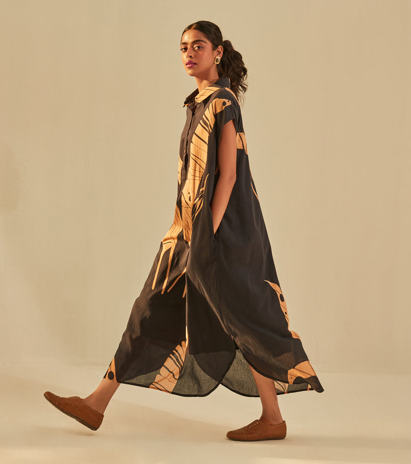 Black Paradise Dress cotton by Khara Kapas in black for women in Singapore