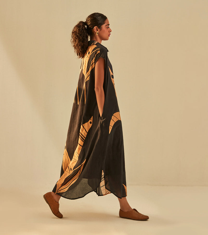Black Paradise Dress cotton by Khara Kapas in black for women in Singapore
