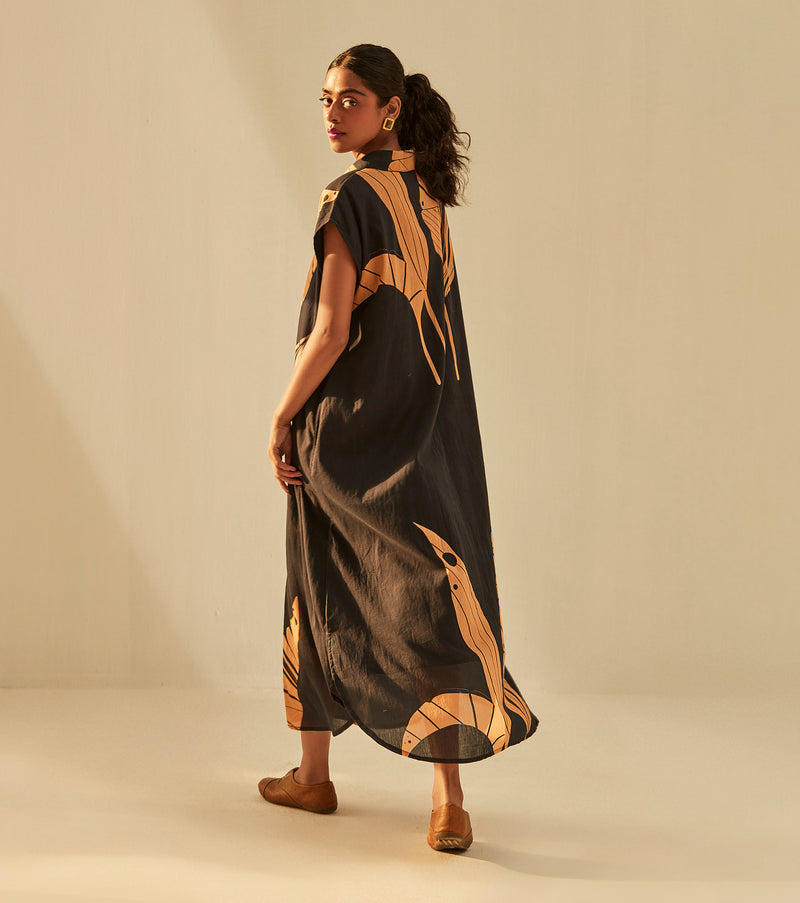 Black Paradise Dress cotton by Khara Kapas in black for women in Singapore