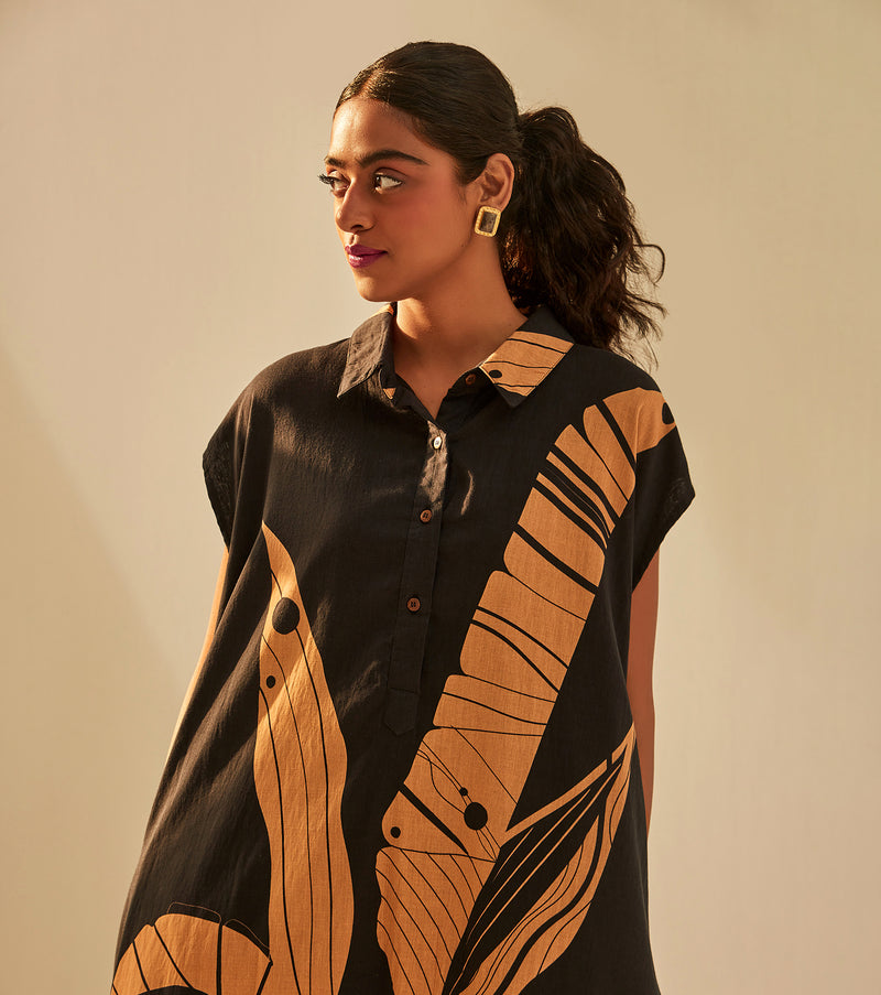 Black Paradise Dress cotton by Khara Kapas in black for women in Singapore