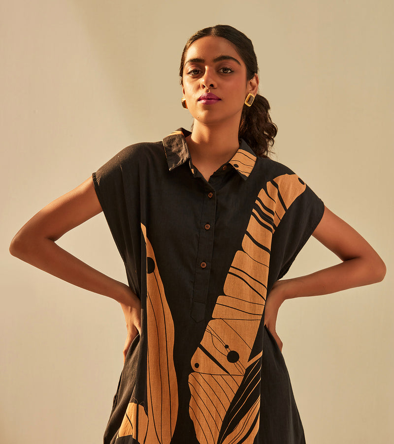 Black Paradise Dress cotton by Khara Kapas in black for women in Singapore