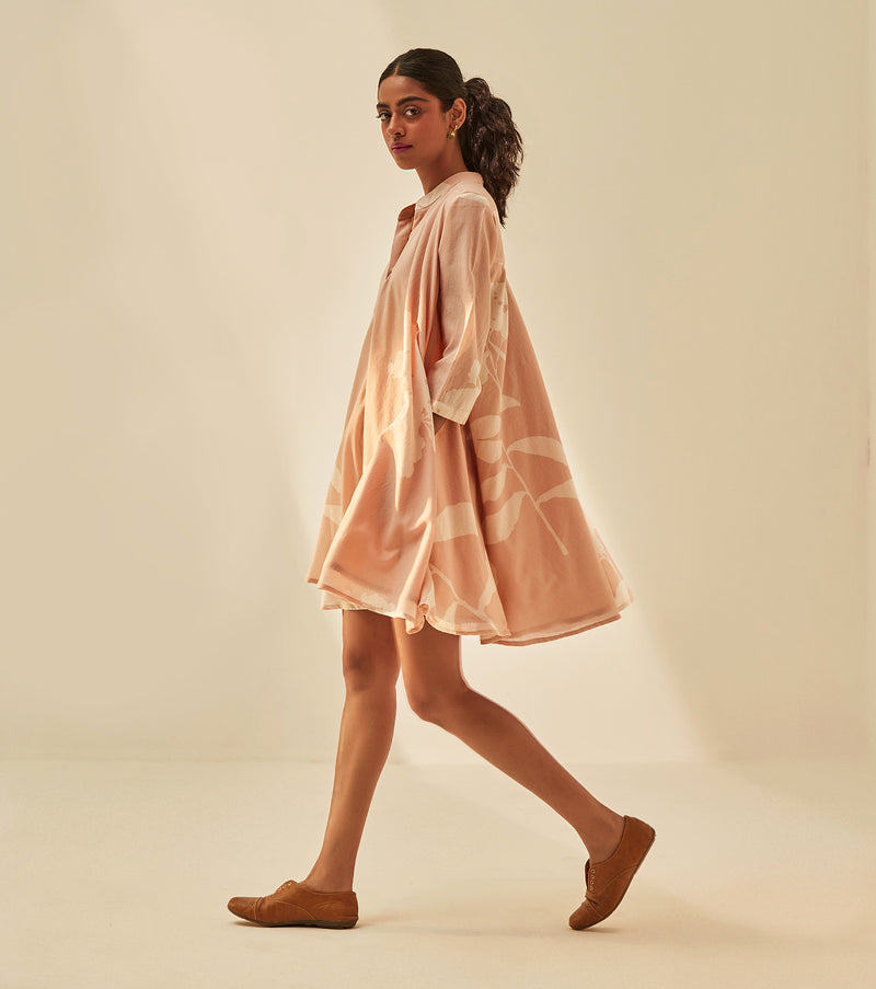 Dusky pink shirt Dress cotton by Khara Kapas in pink for women in Singapore