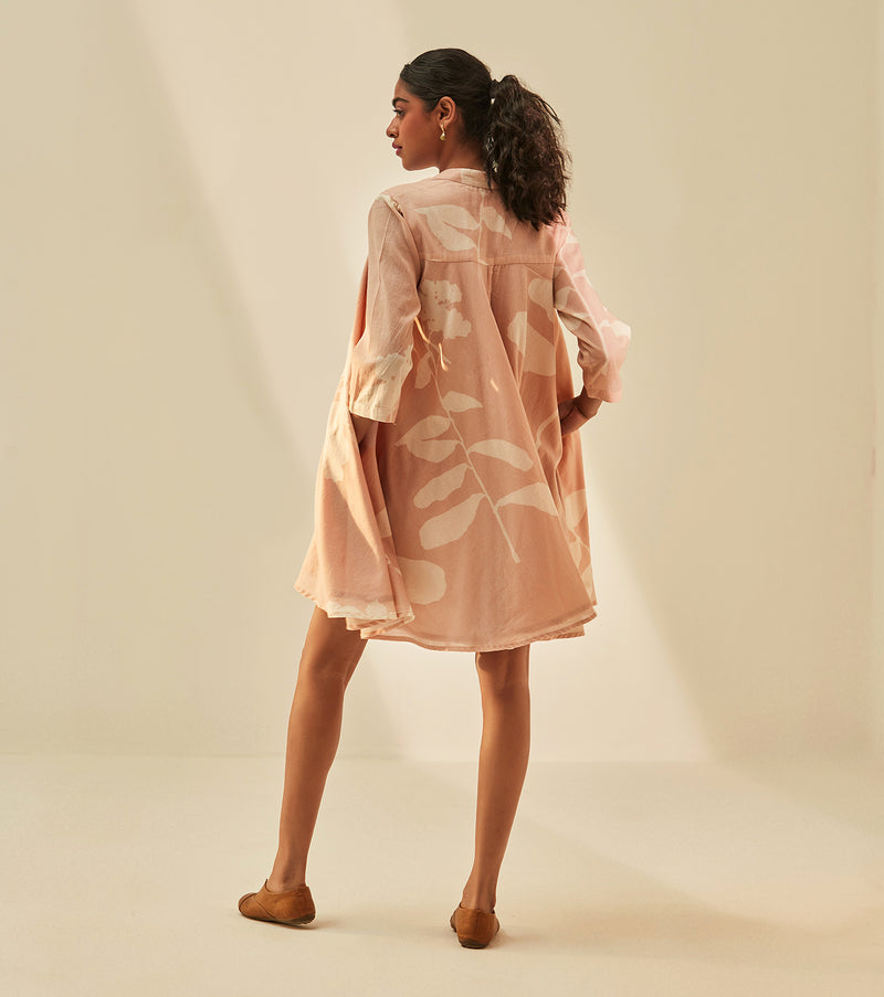Dusky pink shirt Dress cotton by Khara Kapas in pink for women in Singapore