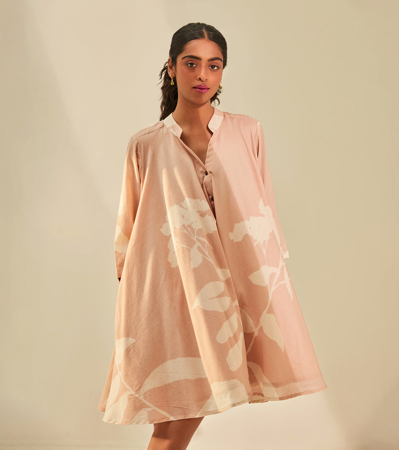 Dusky pink shirt Dress cotton by Khara Kapas in pink for women in Singapore