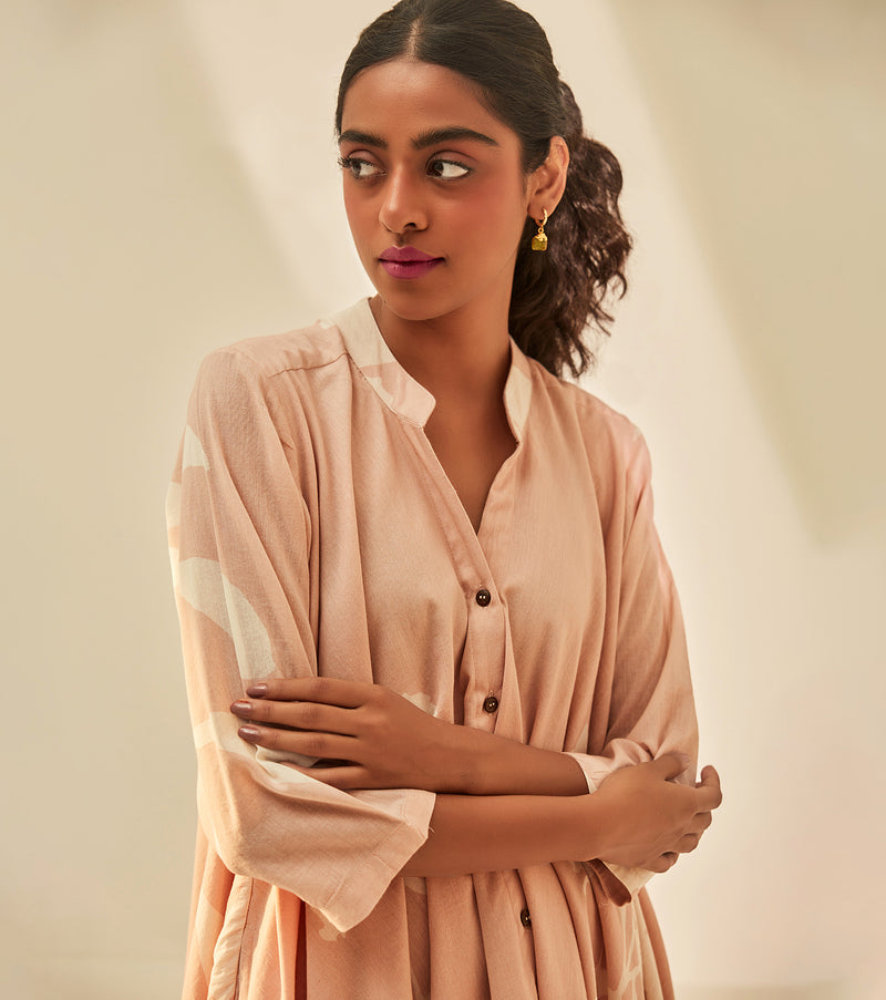 Dusky pink shirt Dress cotton by Khara Kapas in pink for women in Singapore