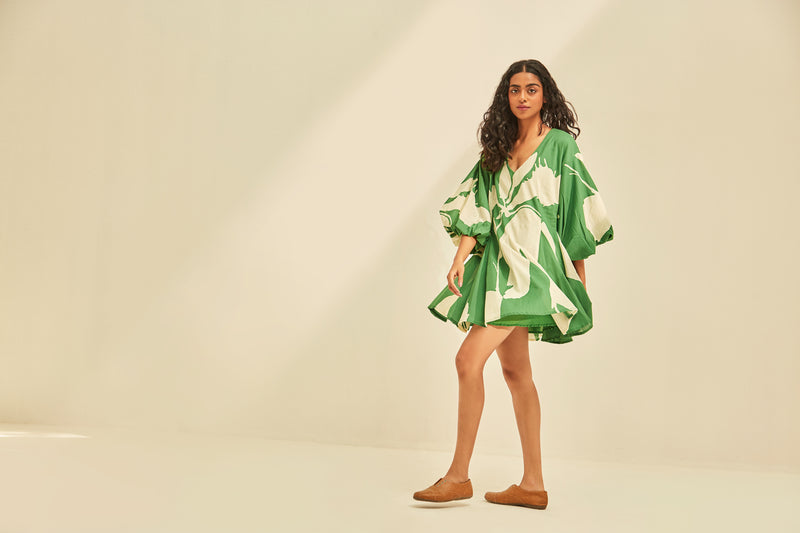 Lush Dress cotton by Khara Kapas in green for women in Singapore