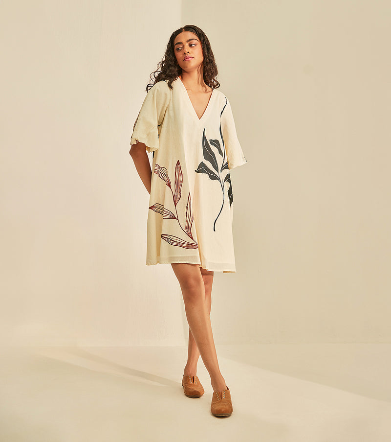 New Moon Dress cotton by Khara Kapas in white for women in Singapore