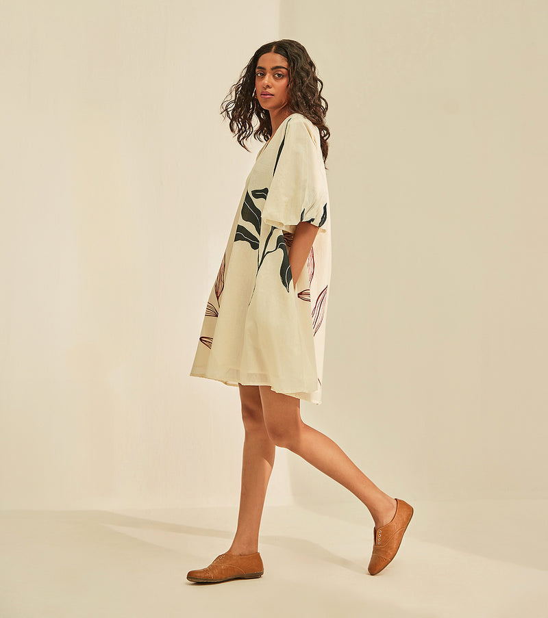 New Moon Dress cotton by Khara Kapas in white for women in Singapore