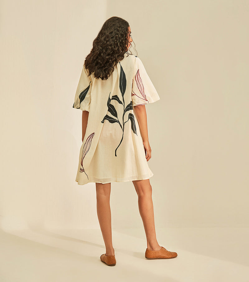 New Moon Dress cotton by Khara Kapas in white for women in Singapore