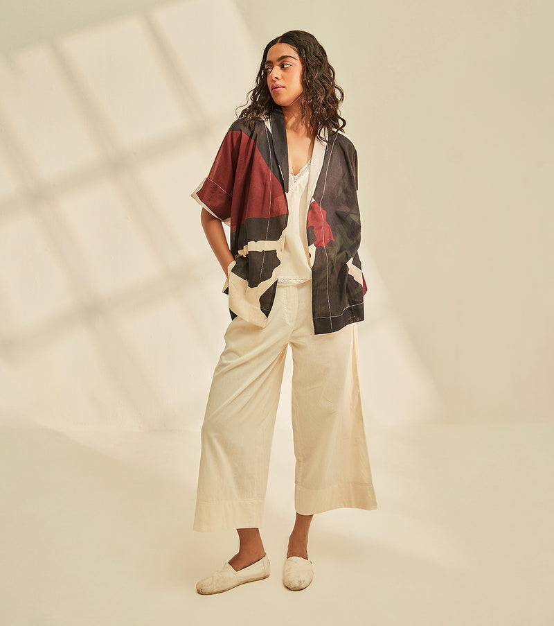 Aba cape Shrug cotton by Khara Kapas in black for women in Singapore