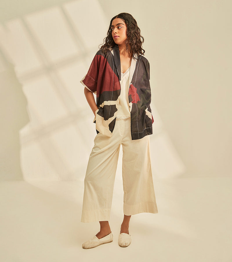 Aba cape Shrug cotton by Khara Kapas in black for women in Singapore